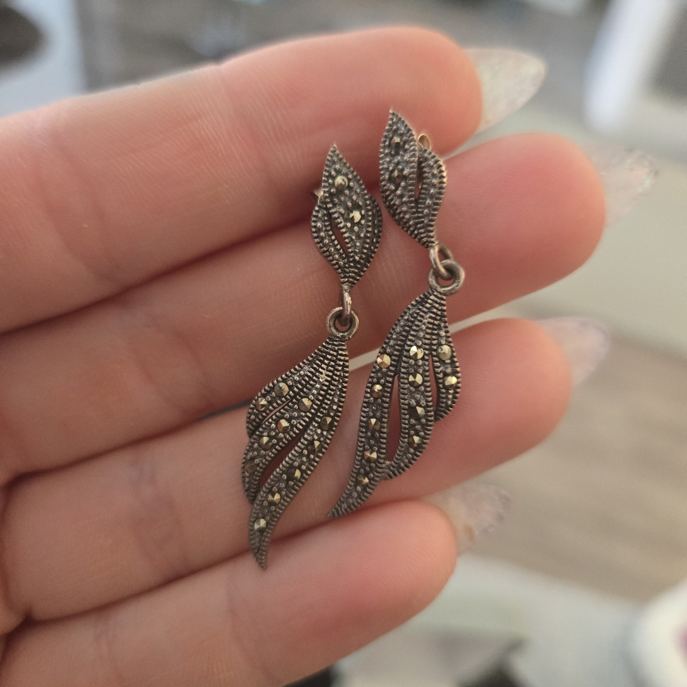 NWOT 925 Sterling Silver Marcasite Earrings – Made in Mexico